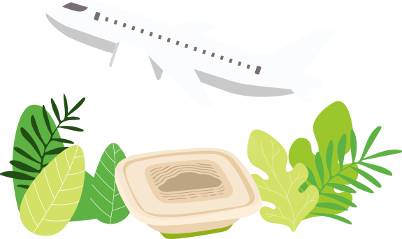 Onboard packaging is sustainable.